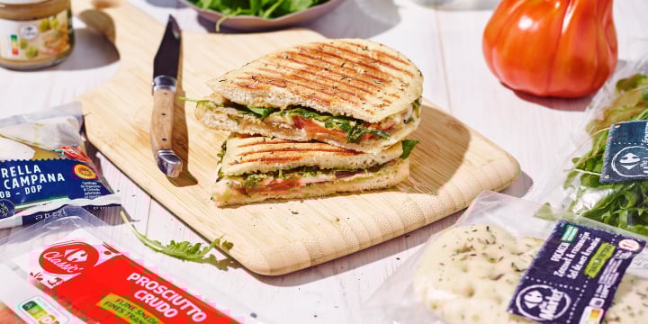Croque focaccia op Italiaanse wijze